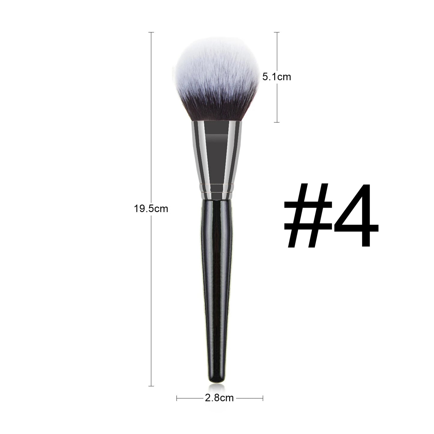 Black Large Makeup Brush Set Foundation Powder Blush Kabuki Tools - The Little Market Shop