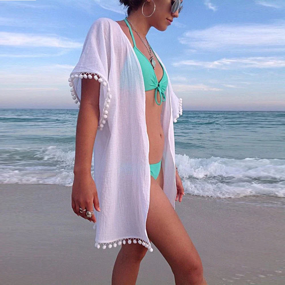 Chic Hollow Knit Summer Cardigan Cape – Beach Cover Up for Women - The Little Market Shop