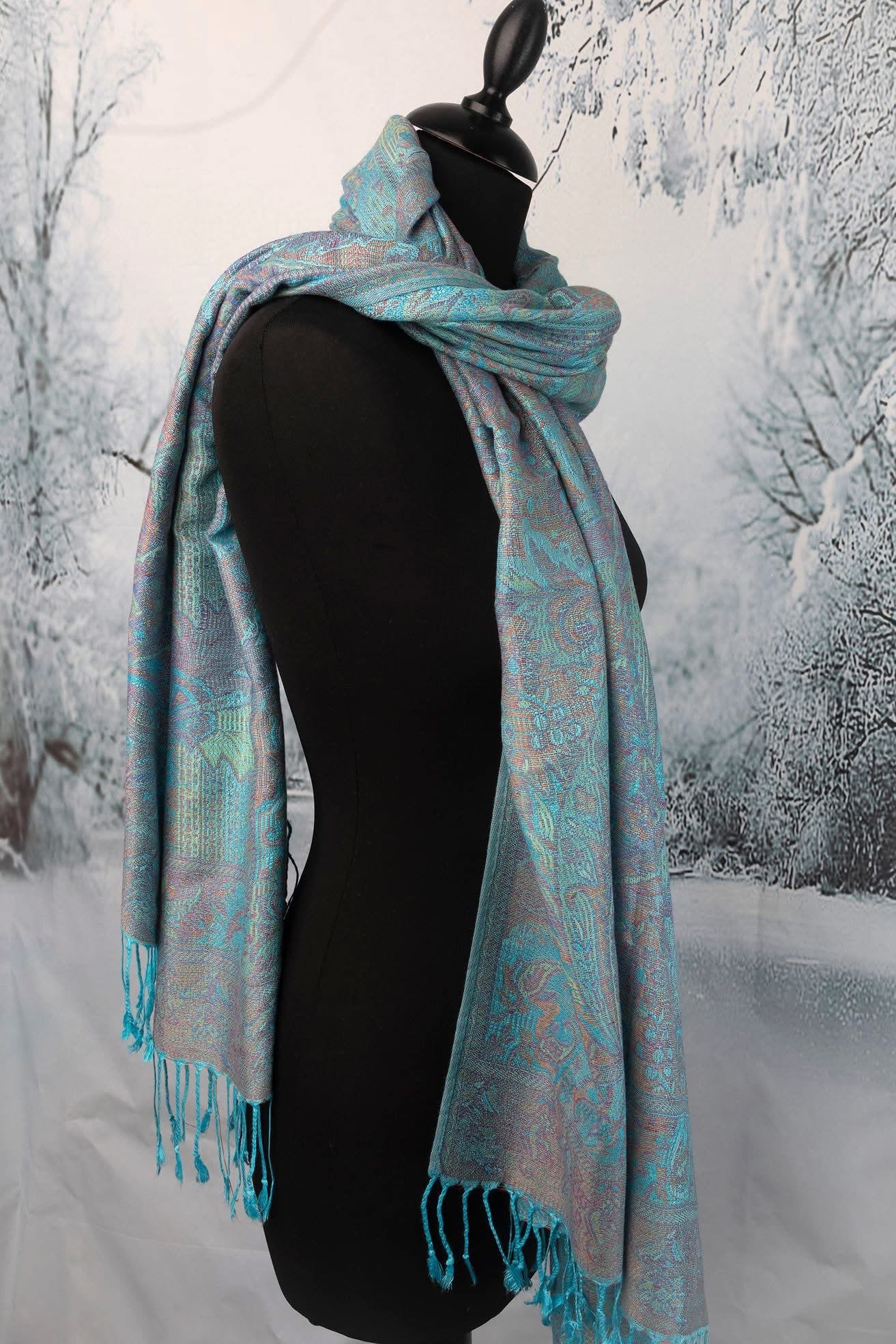 Luxury Pashmina Wool Evening Wrap – Elegant Wedding & Formal Shawl for Women - The Little Market Shop