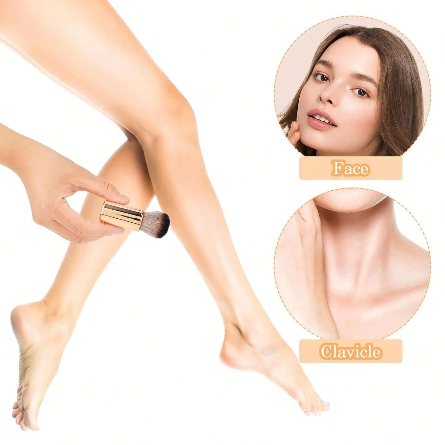 Rose Gold Self Tan Brush for Face, Body & Leg Tanning Makeup - The Little Market Shop