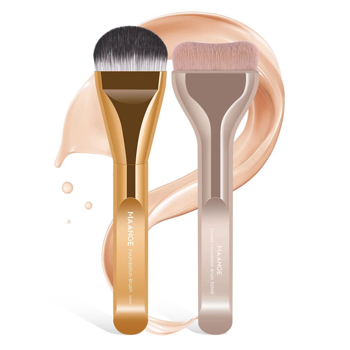 2pcs Foundation Makeup Brushes Set for Liquid Cream Blending - The Little Market Shop