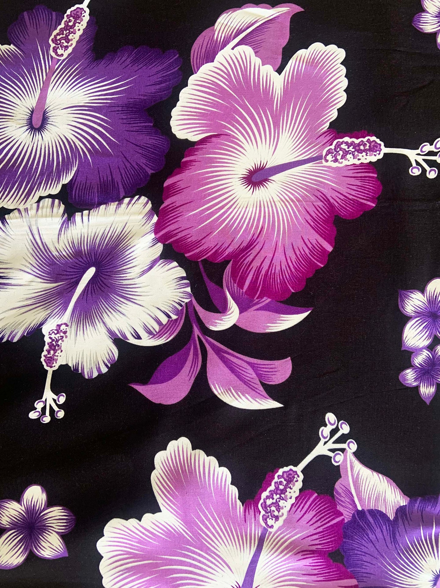 Elegant Black Sarong with Purple Flower Pattern - Sophisticated Beach Cover-Up - The Little Market Shop