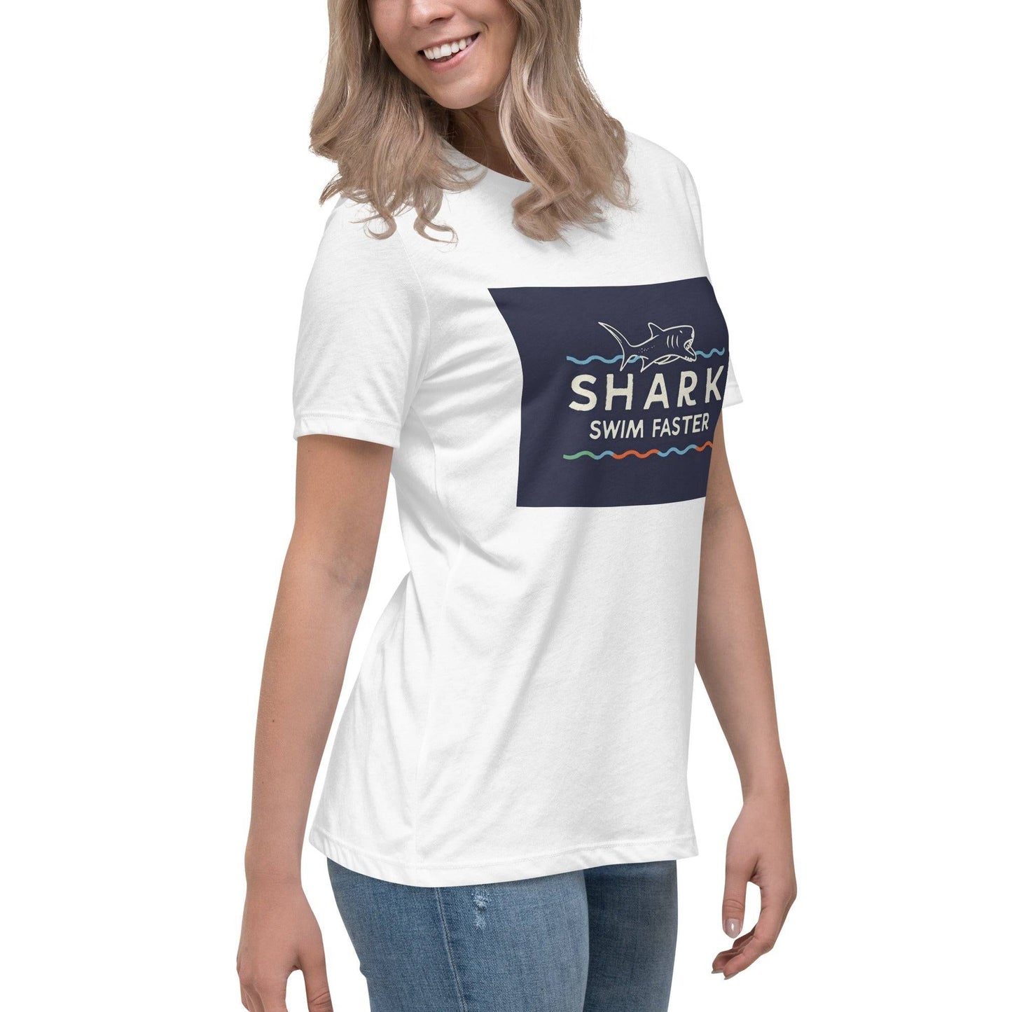 Keep Calm and Swim Faster funny slogan Women's T Shirt