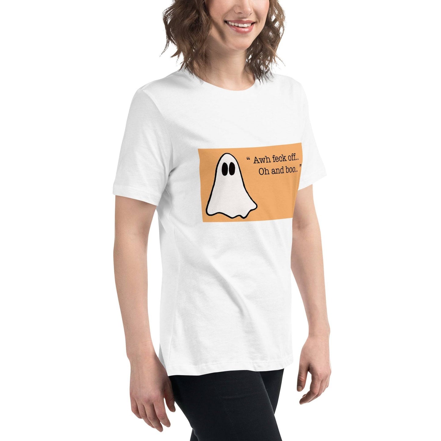 Hilarious Irish Ghost FECK OFF T-Shirt with Irish humour