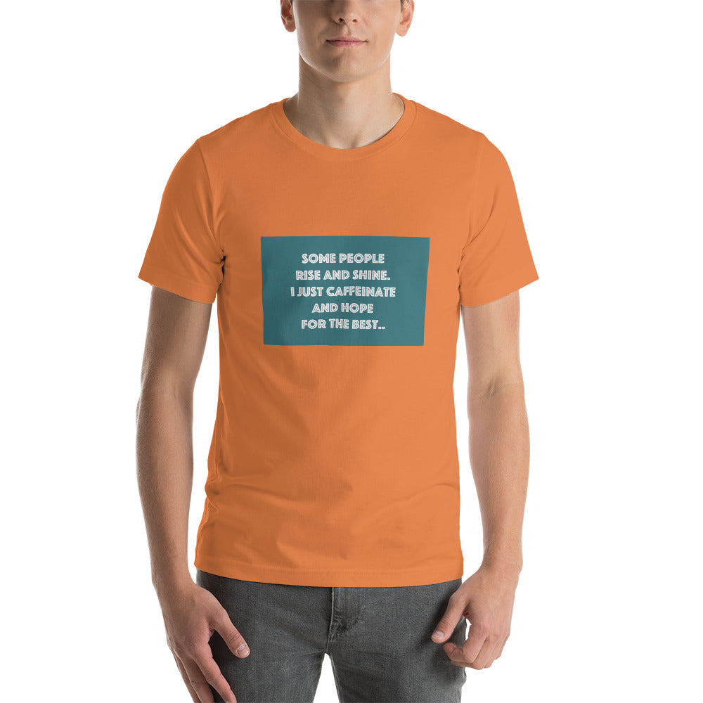Rise and Shine Coffee-Inspired Short sleeve unisex t-shirt Elevate Your Style with Caffeine Chic Unisex t-shirt - The Little Market Shop