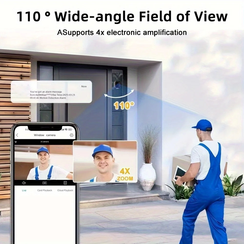 1080P WiFi Window Camera – Night Vision, Motion Detection, Two-Way Audio