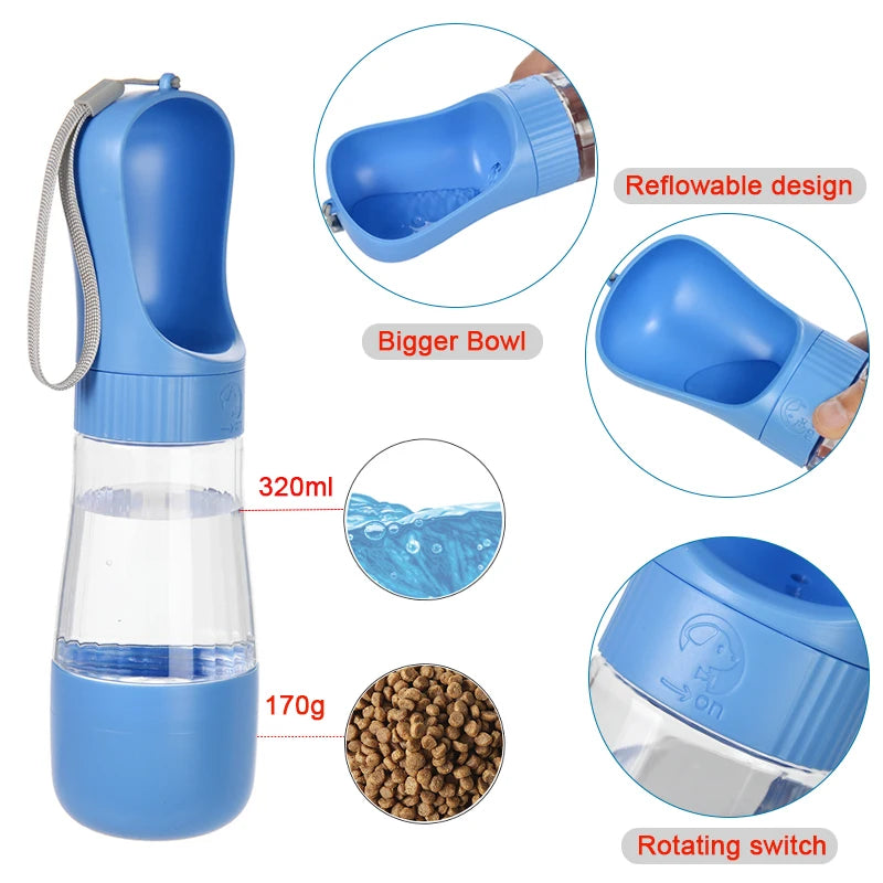 2-in-1 Portable Dog Water Bottle & Food Container for Travel - The Little Market Shop