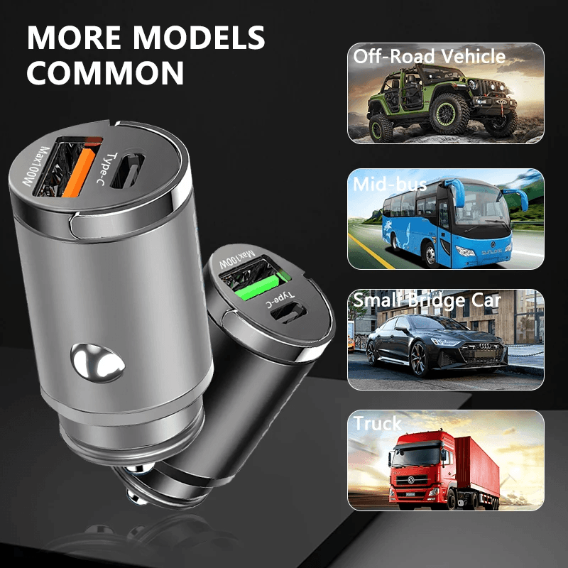 Fast charging car adapter 100W Mini Car Charger for iPhone & Samsung Smartphones. - The Little Market Shop