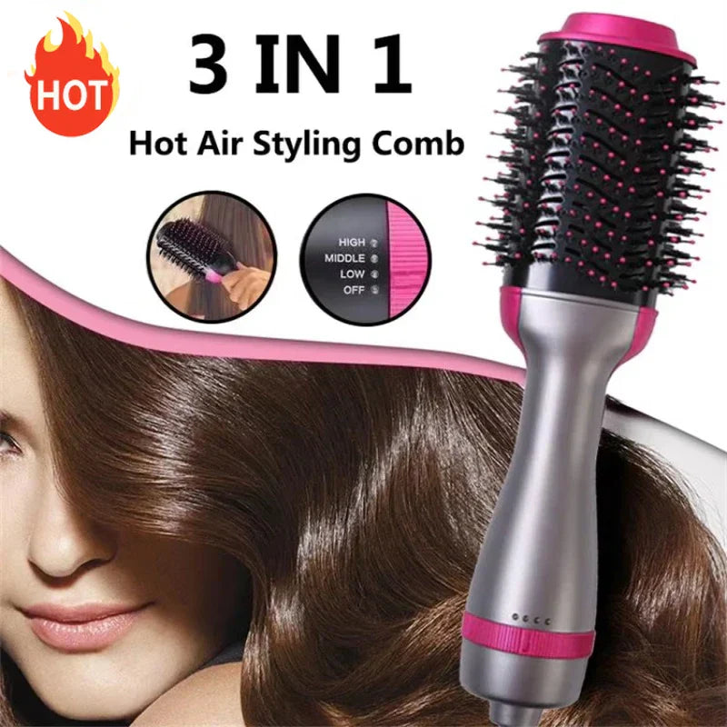 3-in-1 Hot Air Styling Comb – Dry, Curl & Straighten Without Damage - The Little Market Shop