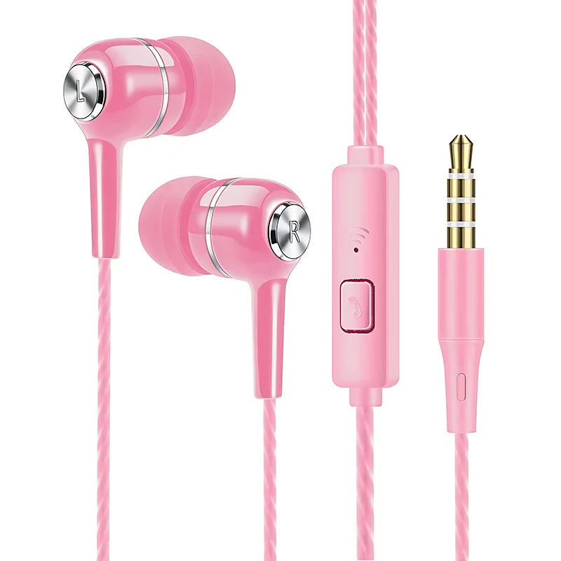 3.5mm Wired Earphones – HiFi In-Ear Headset with Heavy Bass, Mic & Stereo Sound for Music & Gaming - The Little Market Shop