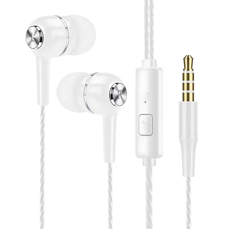 3.5mm Wired Earphones – HiFi In-Ear Headset with Heavy Bass, Mic & Stereo Sound for Music & Gaming - The Little Market Shop