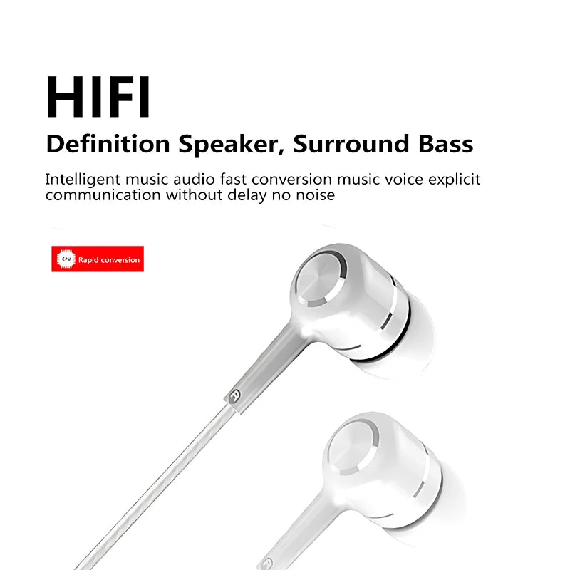 3.5mm Wired Earphones – HiFi In-Ear Headset with Heavy Bass, Mic & Stereo Sound for Music & Gaming - The Little Market Shop