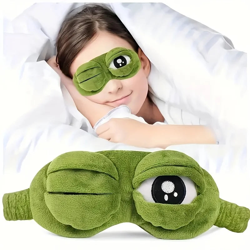 3D Cute Frog Sleep Eye Mask – Soft Comfortable Eye Cover for Travel, Office & Stress Relief - The Little Market Shop
