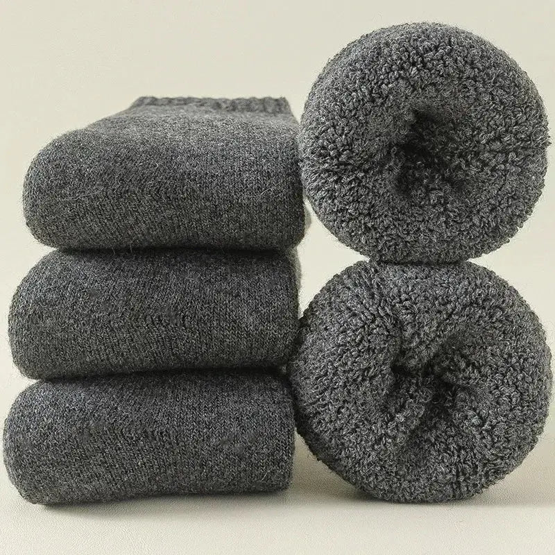 3 Pairs Thermal Wool Socks – Cashmere Winter Gift for Men & Women - The Little Market Shop