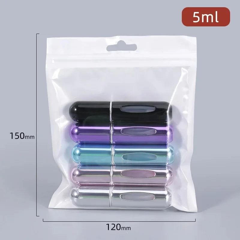 5Pcs 5ml Travel Perfume Spray Bottles – Refillable & Leak-Proof - The Little Market Shop