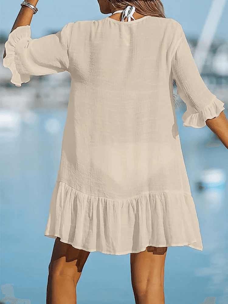 Style with Our Ruffled Cover-Up Dress – A Must-Have Women's Beach Cover-Up! - The Little Market Shop