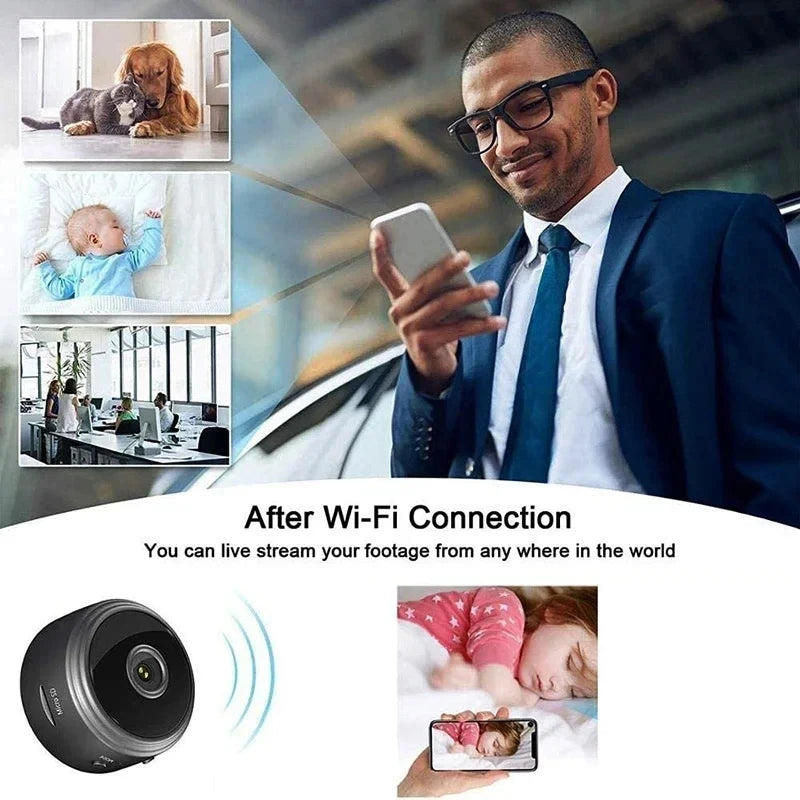A9 WiFi Mini Security Camera – Smart Wireless HD Home & Pet Monitor - The Little Market Shop