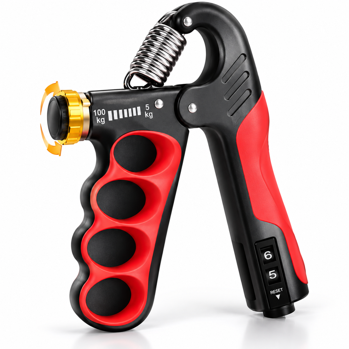 Adjustable hand grip strengthener with resistance adjustment