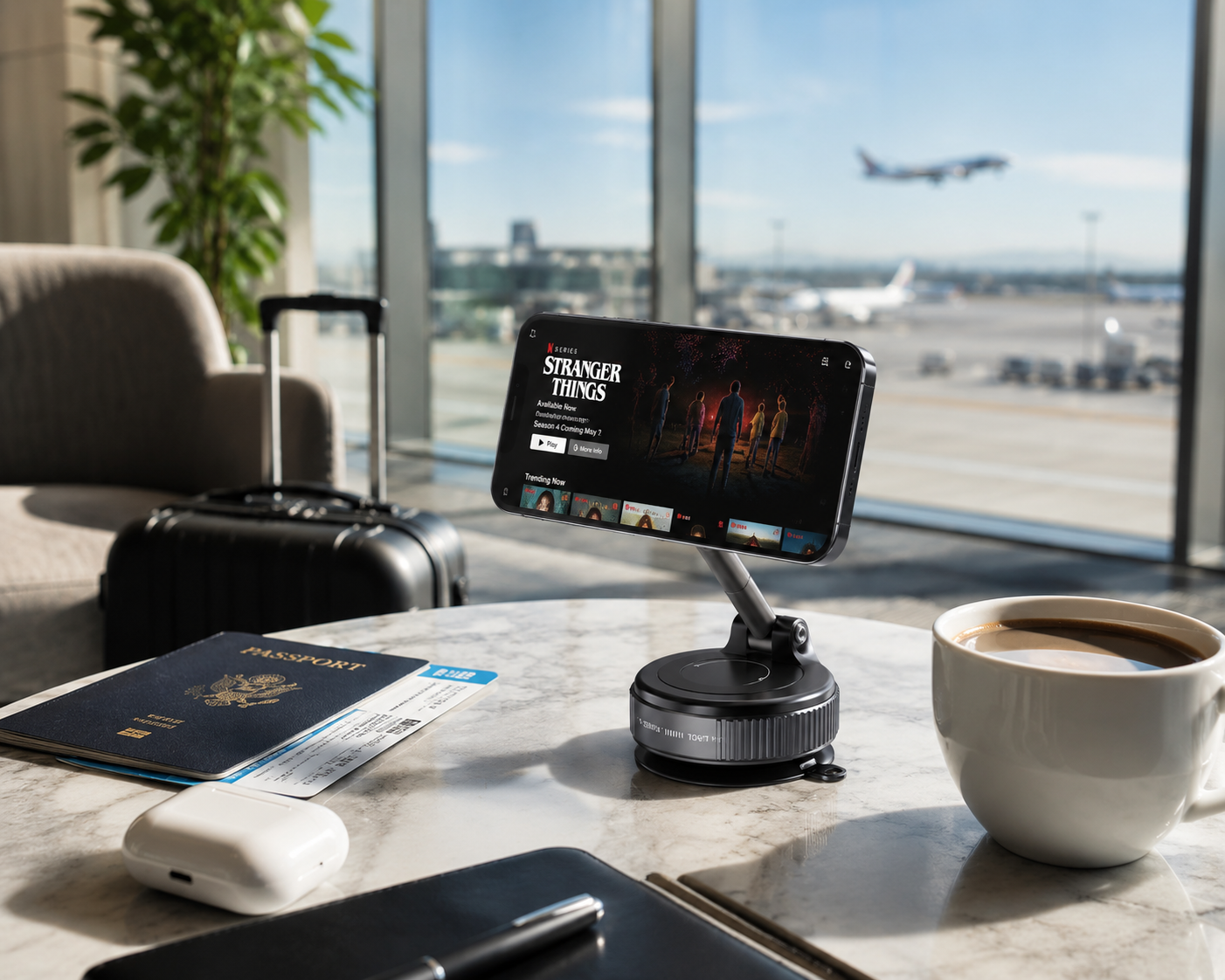 Magnetic Foldable Phone Stand & Car Mount – Compact MagSafe Grip Anywhere