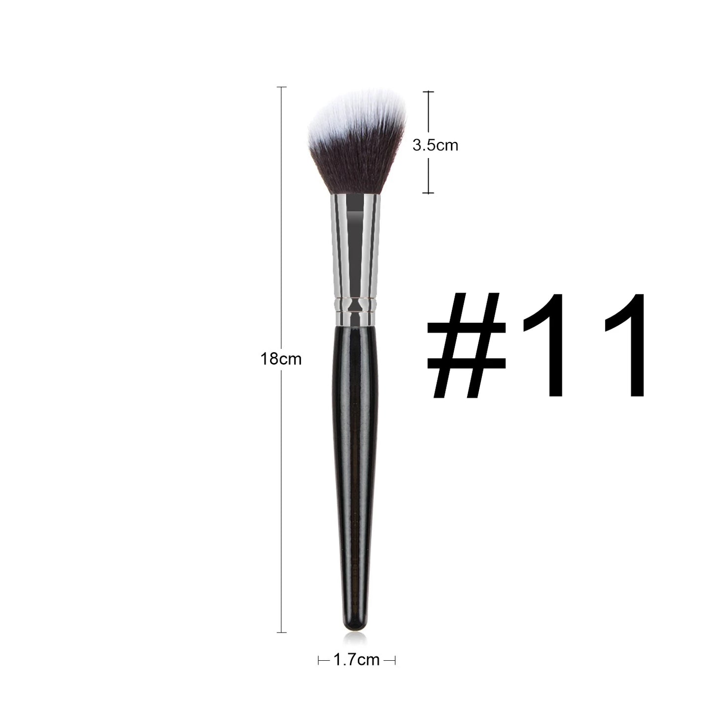 Black Large Makeup Brush Set Foundation Powder Blush Kabuki Tools - The Little Market Shop