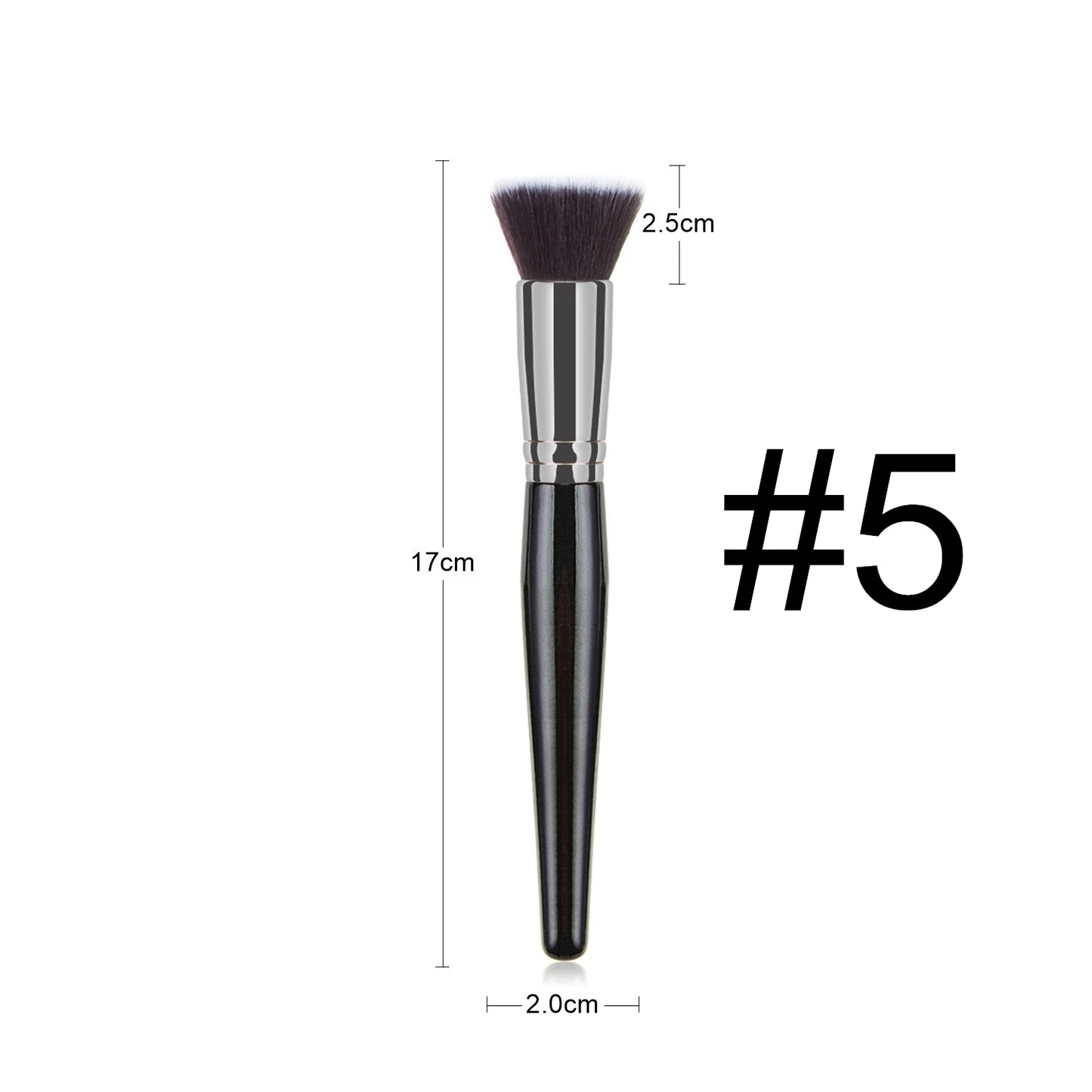 Black Large Makeup Brush Set Foundation Powder Blush Kabuki Tools - The Little Market Shop