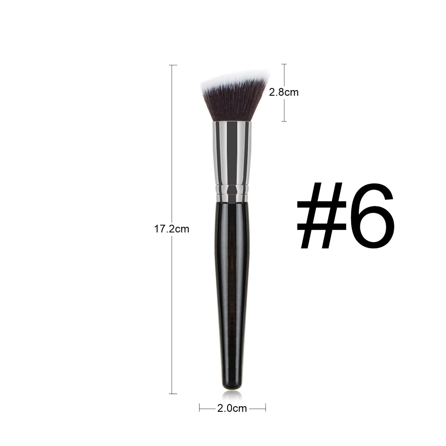 Black Large Makeup Brush Set Foundation Powder Blush Kabuki Tools - The Little Market Shop