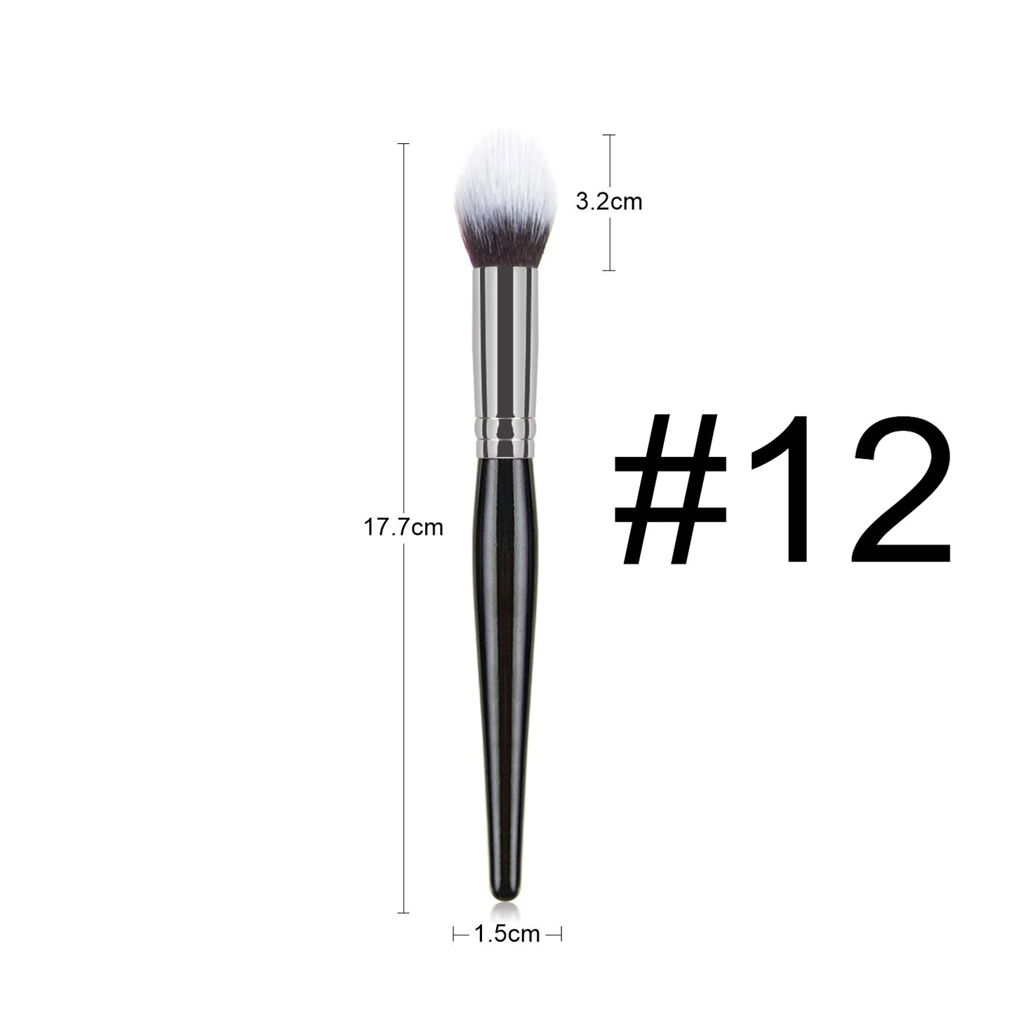 Black Large Makeup Brush Set Foundation Powder Blush Kabuki Tools - The Little Market Shop