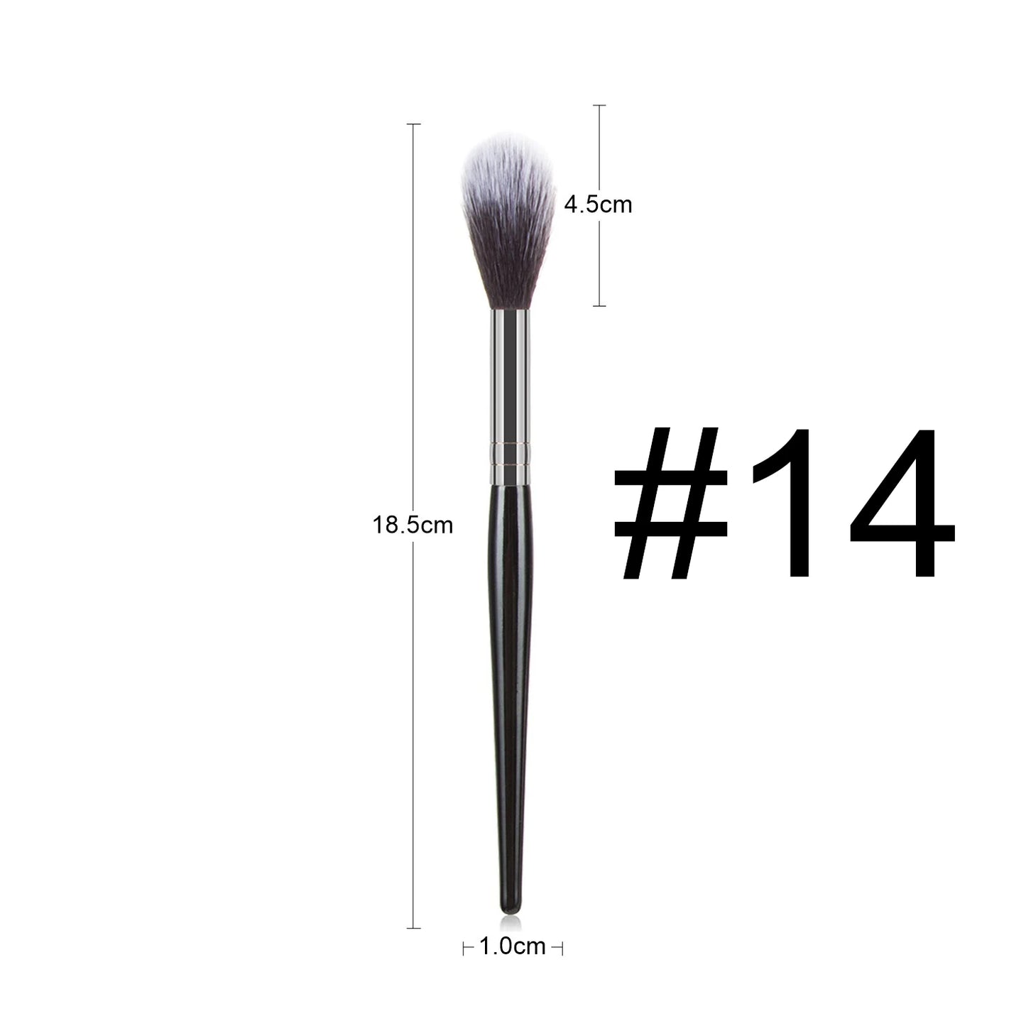 Black Large Makeup Brush Set Foundation Powder Blush Kabuki Tools - The Little Market Shop