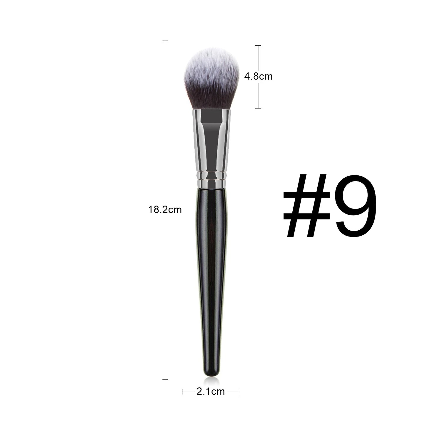 Black Large Makeup Brush Set Foundation Powder Blush Kabuki Tools - The Little Market Shop