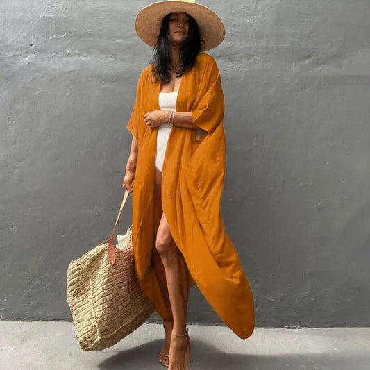 Boho Beach Cover-Up Kimono – Stylish Summer Swimsuit Cape & Cardigan - The Little Market Shop