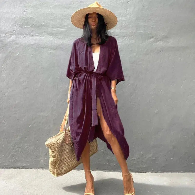 Boho Beach Cover-Up Kimono – Stylish Summer Swimsuit Cape & Cardigan - The Little Market Shop