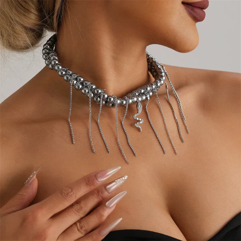 Boho Heart Beaded Crystal Choker Necklace for Women Fashion - The Little Market Shop