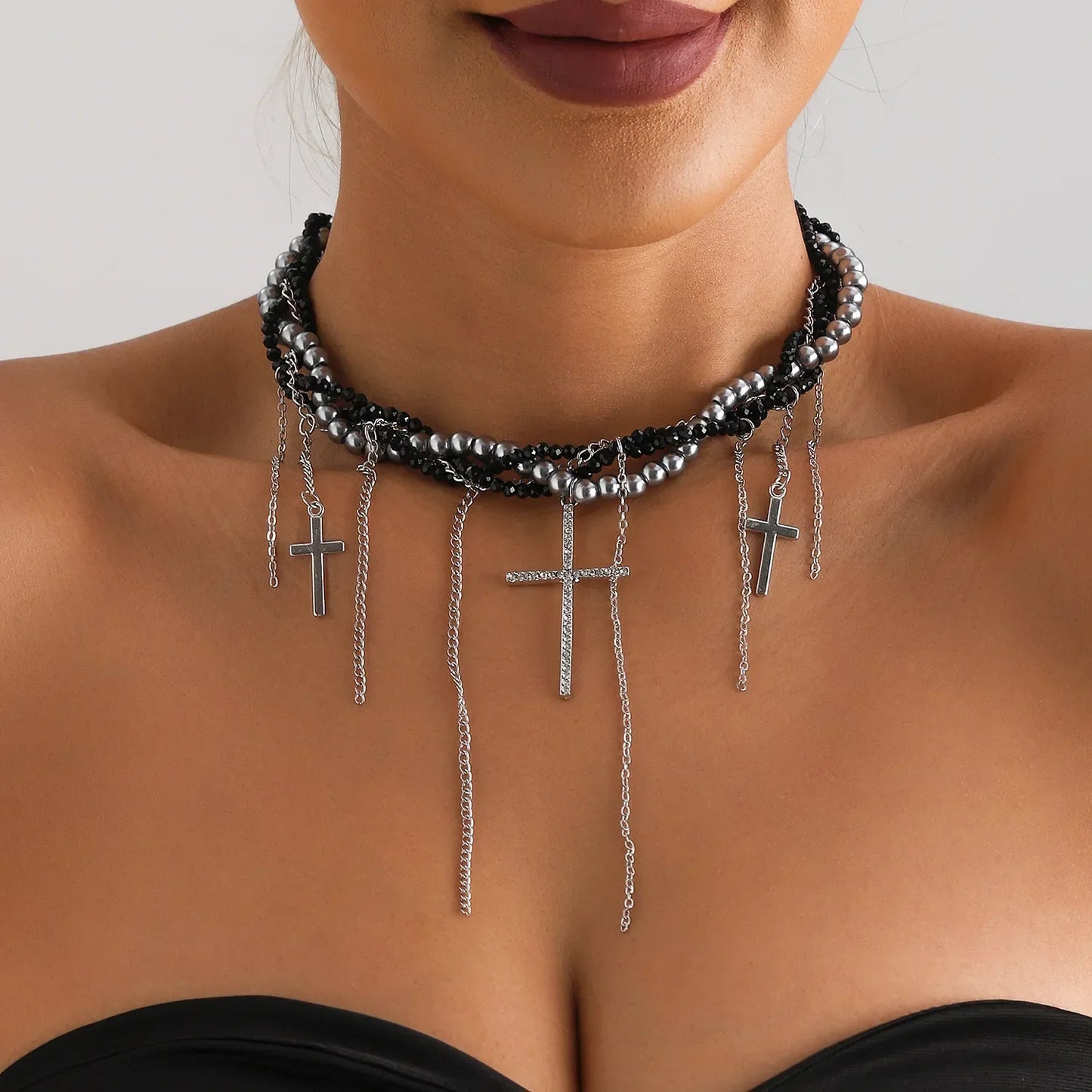 Boho Heart Beaded Crystal Choker Necklace for Women Fashion - The Little Market Shop