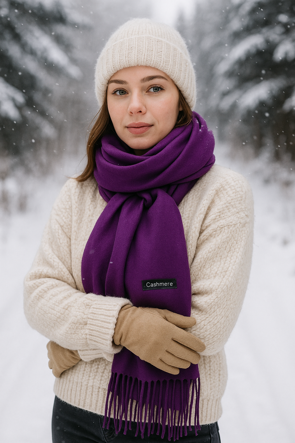 Luxury Purple Cashmere Scarf – Ultra-Soft, Warm & Gift-Ready – Free Worldwide Shipping