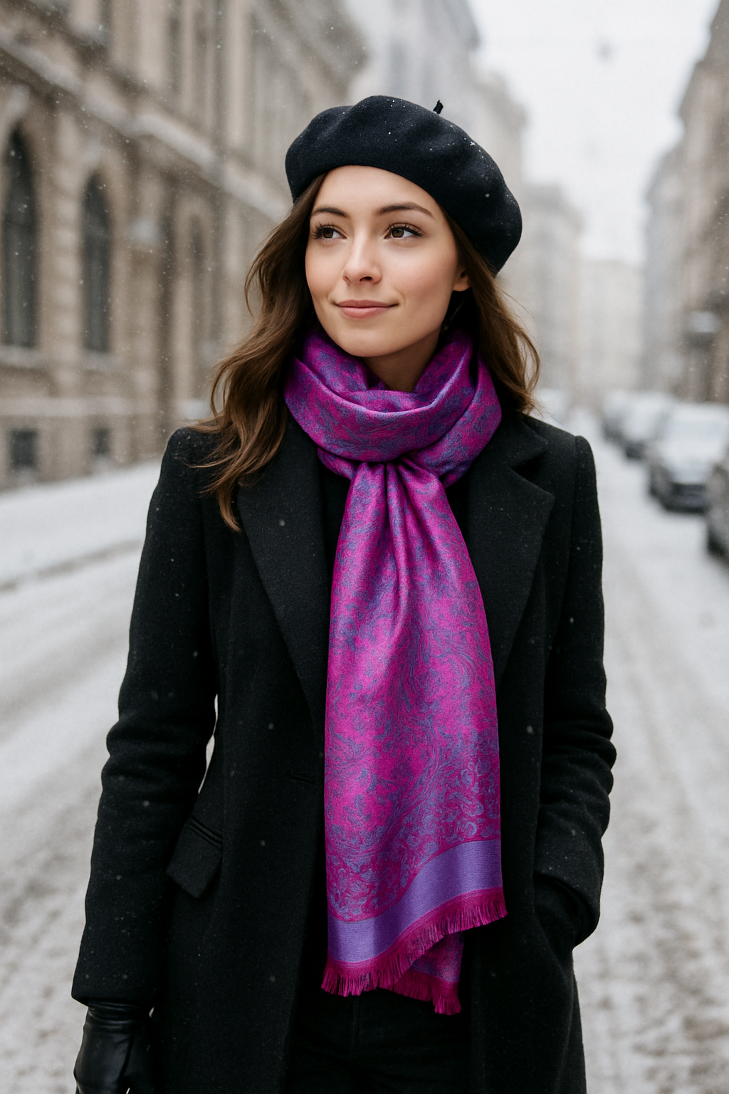 Pink Paisley Silk Scarf Ladies Elegant Evening Wrap Christmas Wedding Shawl Gift