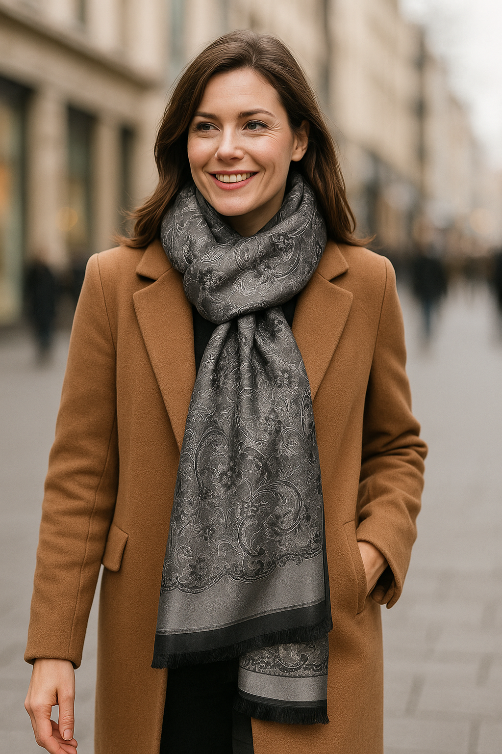 Silk Paisley Evening Shawl – Elegant Lightweight Wrap for Christmas Weddings & Gifts