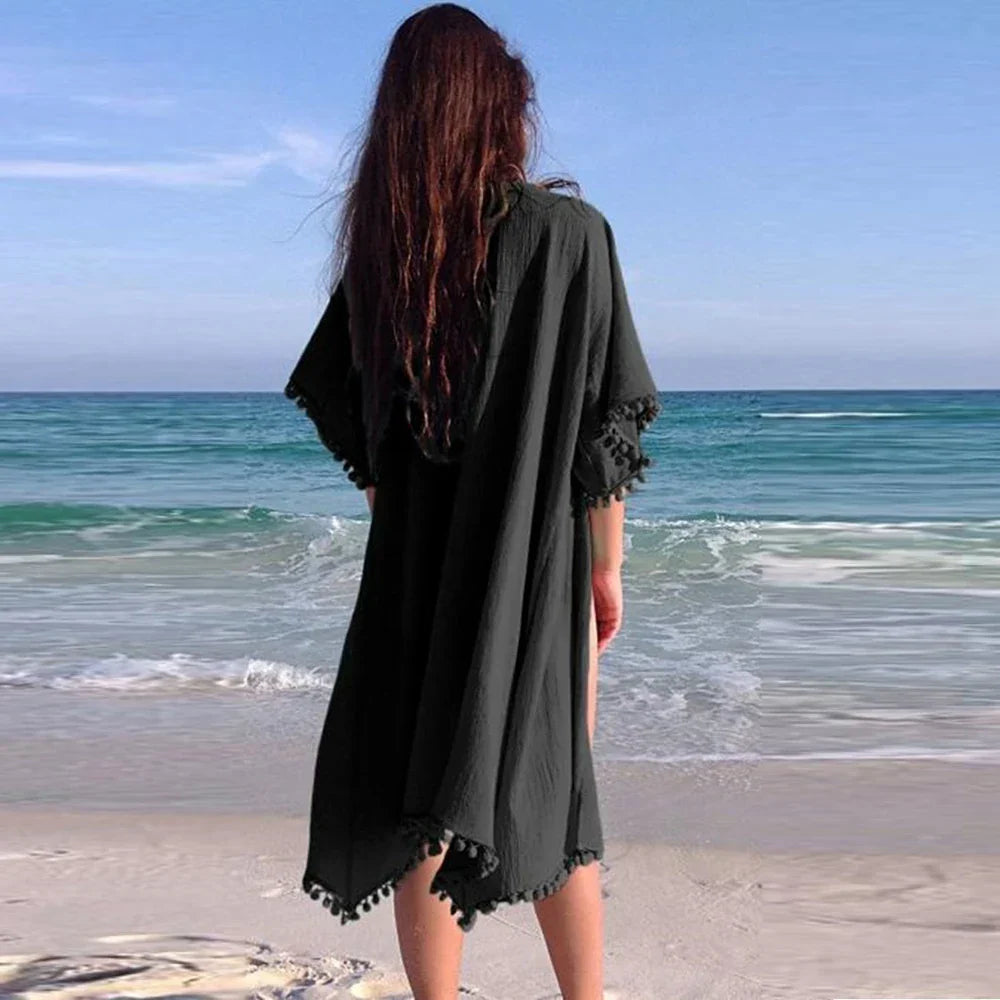 Chic Hollow Knit Summer Cardigan Cape – Beach Cover Up for Women - The Little Market Shop