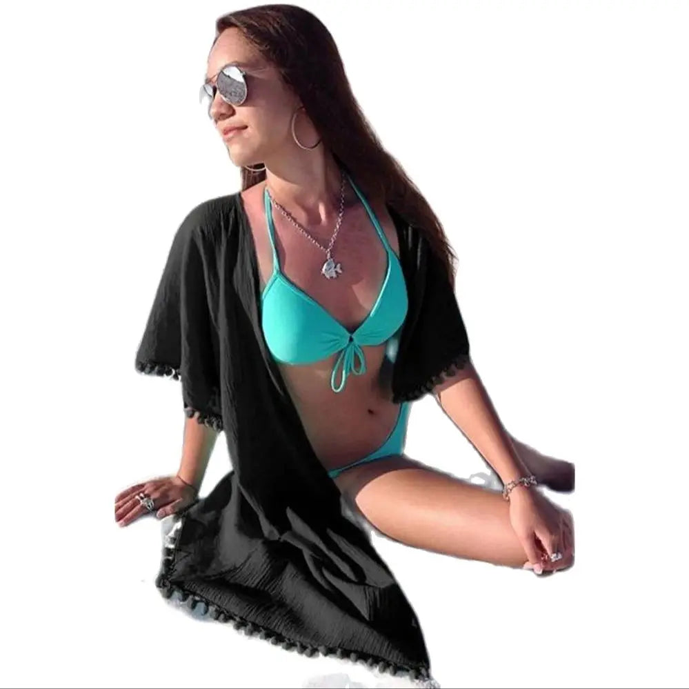 Chic Hollow Knit Summer Cardigan Cape – Beach Cover Up for Women - The Little Market Shop