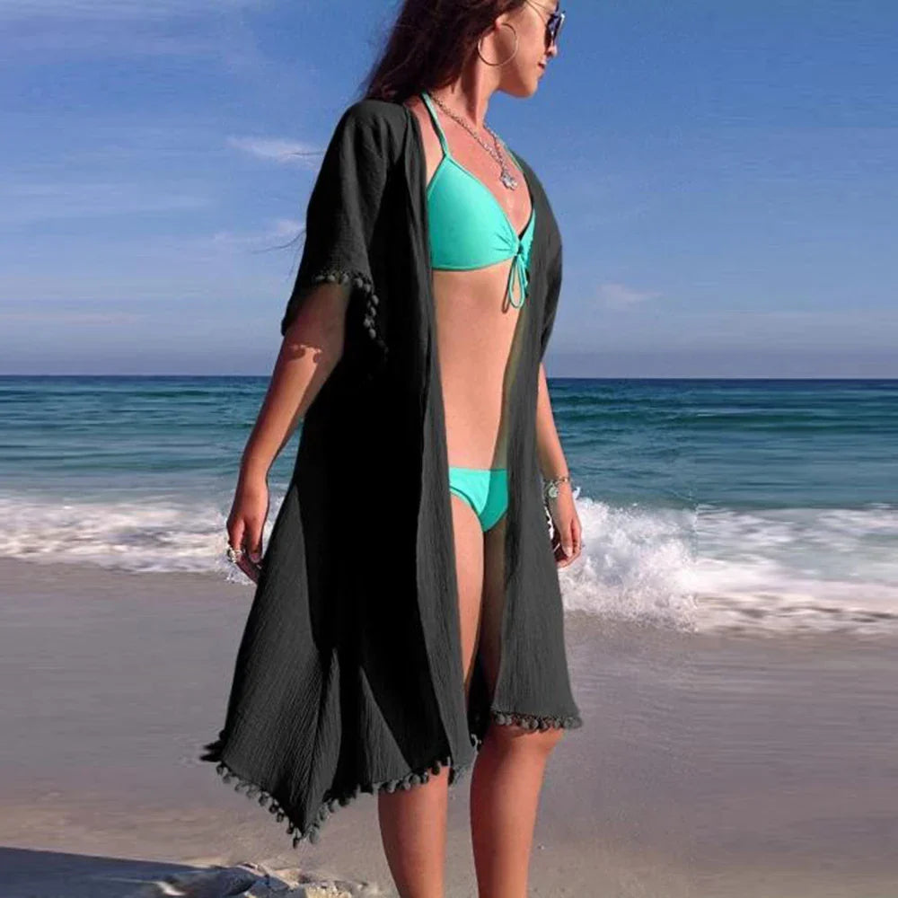 Chic Hollow Knit Summer Cardigan Cape – Beach Cover Up for Women - The Little Market Shop