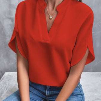 Chic V-Neck Summer Chiffon Shirt – Lightweight & Stylish Blouse - The Little Market Shop