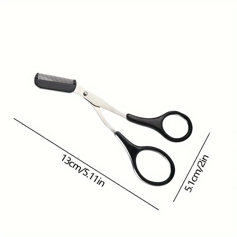 Pink Eyebrow Trimmer Scissors with Comb – Precision Brow Grooming - The Little Market Shop