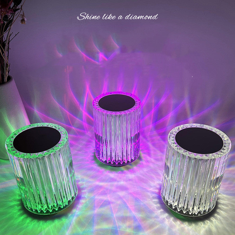Crystal LED Table Lamp – RGB Night Light with Remote & Touch Control - The Little Market Shop