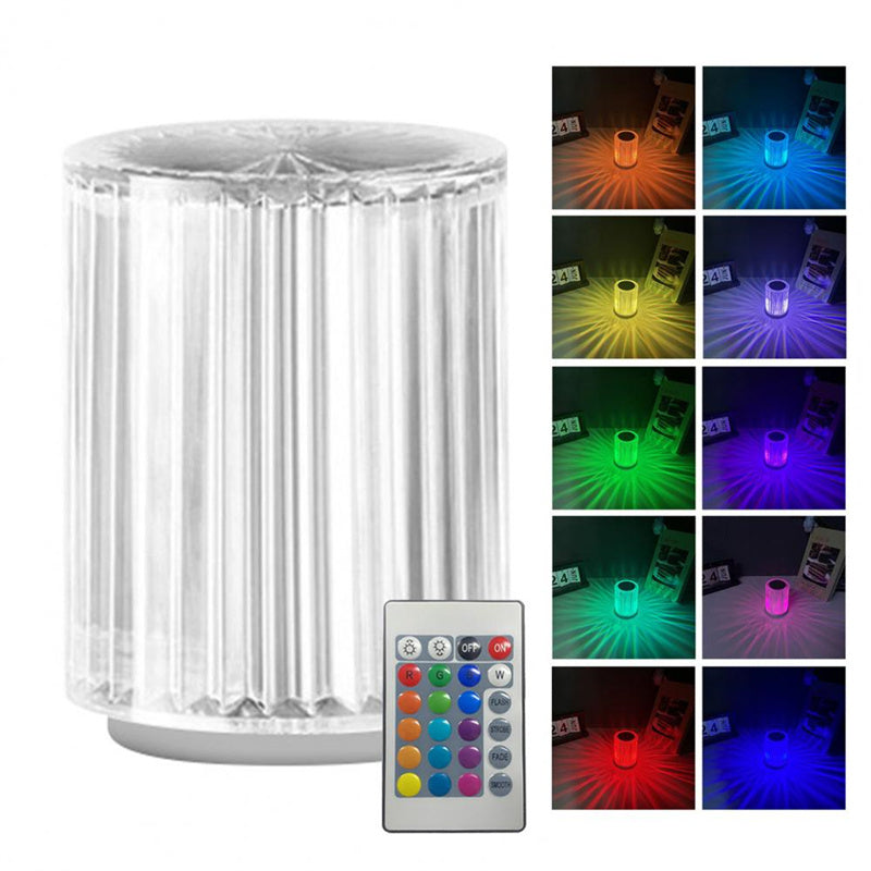 Crystal LED Table Lamp – RGB Night Light with Remote & Touch Control - The Little Market Shop