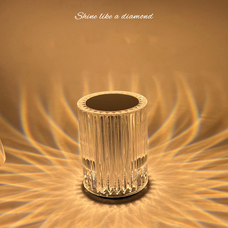 Crystal LED Table Lamp – RGB Night Light with Remote & Touch Control - The Little Market Shop