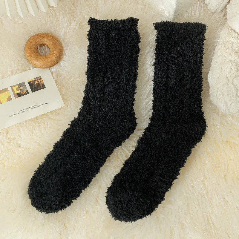 Cute Cat Claw Coral Velvet Socks - Warm Winter Sleep & Home Floor Socks - The Little Market Shop