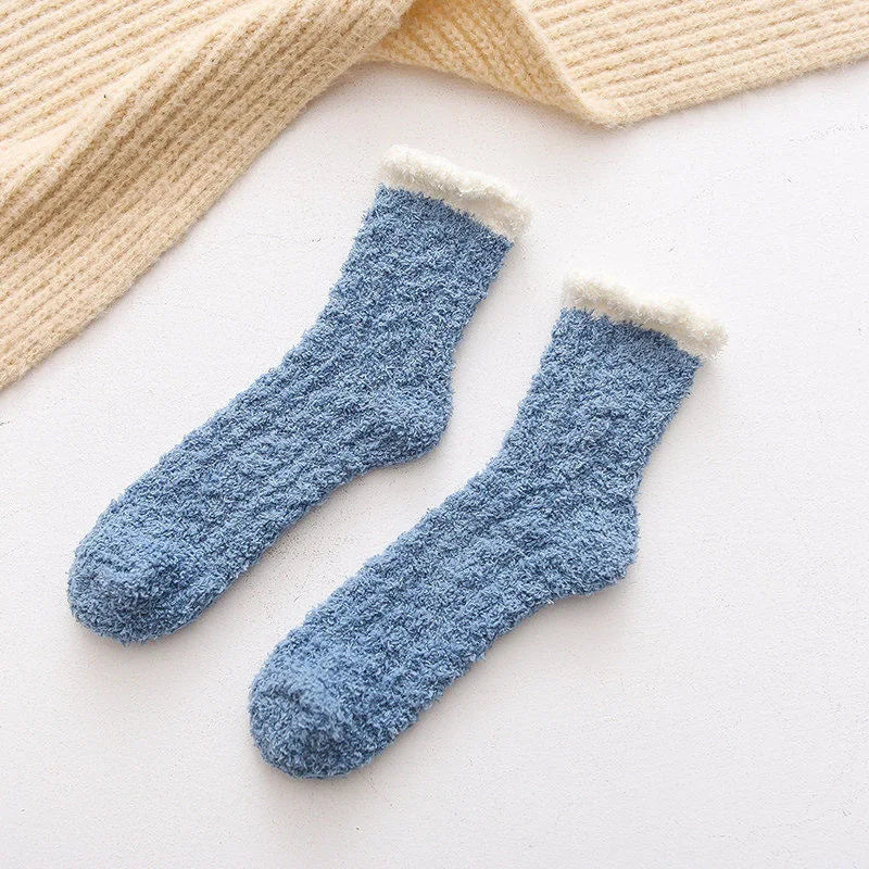 Cute Cat Claw Coral Velvet Socks - Warm Winter Sleep & Home Floor Socks - The Little Market Shop