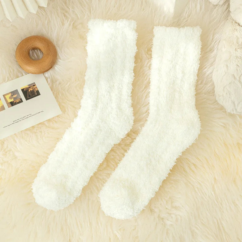 Cute Cat Claw Coral Velvet Socks - Warm Winter Sleep & Home Floor Socks - The Little Market Shop