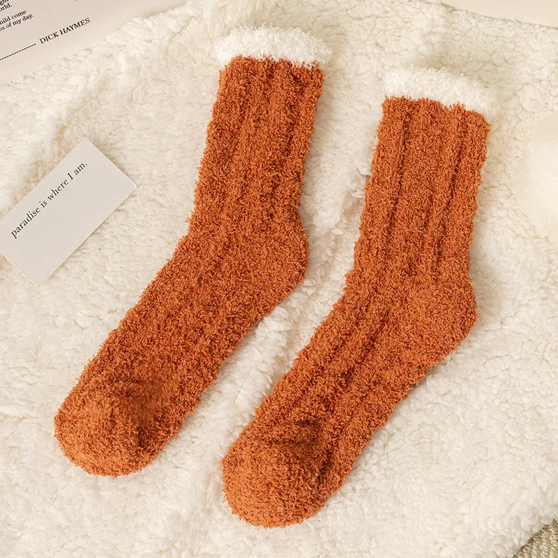 Cute Cat Claw Coral Velvet Socks - Warm Winter Sleep & Home Floor Socks - The Little Market Shop