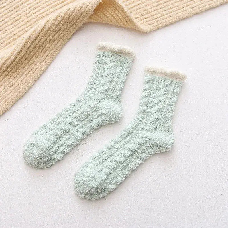 Cute Cat Claw Coral Velvet Socks - Warm Winter Sleep & Home Floor Socks