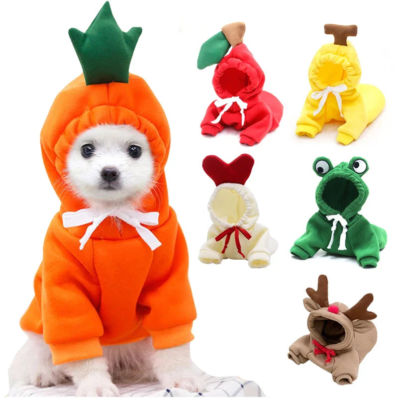 Cute Frog Dog Hoodie - Warm Fleece Clothes for Small & Medium Pets - The Little Market Shop